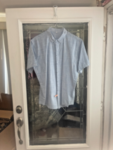 Mens Shirt  XL Blue Button Up Cotton Hidden Placket Pocket Casual - $228.76 MXN