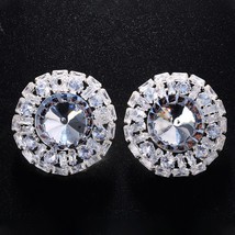 Stonefans Aesthetic Crystal Clip on Earrings Jewelry for Women Fashion No Pierci - £9.39 GBP