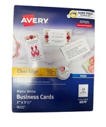 NEW 1000 Avery 8870 Matte White Business Cards 2&quot; x 3 1/2&quot; Inkjet - €33,76 EUR