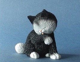Dubout Cat Statue Kitty Wash Kitten Licking Fur Humorous Figurine French... - $28.13
