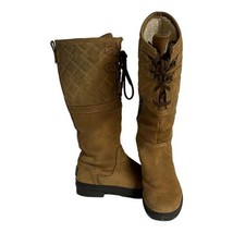 UGG Elsa Quilted Waterproof Chestnut Brown  Leather Shearling Lace-Up Boot US 6 - £74.73 GBP