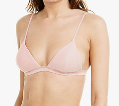 NWT Onia Women&#39;s Danni Ribbed Banded Fixed Triangle Bikini Top Pink Lake Size S - £27.31 GBP