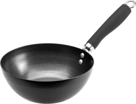 Carbon Steel Wok Non-stick Coating With Handle Traditional Stir Fry Pan Round - £19.10 GBP+