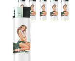 Butane Refillable Electronic Gas Lighter Set of 5 Pin Up Girl D21 Vintag... - $15.79