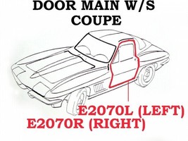 1963-1967 Corvette Weatherstrip Door Main Coupe USA Right - $54.40