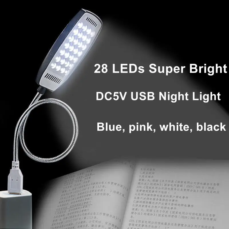 House Home USB 28 LEDs Super Bright Book Light DC5V USB Reading Night Lights Fle - £19.98 GBP