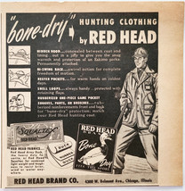 1952 Red Head Bone Dry Clothes Advertisement Vintage Hunting Clothing DWQQ6 - $19.99
