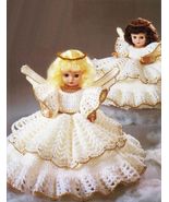 Vintage Fibre Craft Christmas Angel Music Box Bed Pillow Doll Crochet Pa... - £11.08 GBP