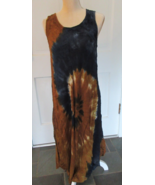 Flower Tie Dye Embroidered  sleeveless boho Hippie Dress Free Size - $19.99