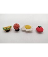 Lot Of 4 Various Croc Shoe Bracelet Charms Basketball Fried Egg Apple Wa... - £6.25 GBP