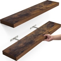 Wall-Mounted Rustic Wood Floating Shelves (Bayka Floating Shelves,, And ... - £35.49 GBP