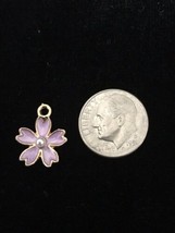 Light Purple Flower  Design Style L Enamel Bangle Pendant charm BG 9 - $12.30