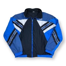 Vintage 90s Puma Sports Nylon Tracksuit Top Jacket Athletic Stripes Colo... - £16.34 GBP