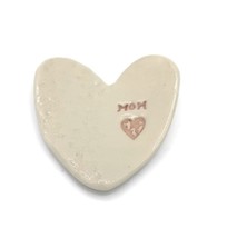 Artisan Heart Ceramic Ring Holder Dish For Mom, Beige Clay Trinket Dish ... - £21.02 GBP