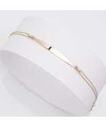 Engravable ID Bracelet in 14K Gold for Personalized Gift for Her-Wedding... - $5,884.86 MXN