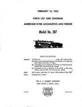 American Flyer Trains 307 Service Manual Parts Sheet Trains - Copy - £5.58 GBP