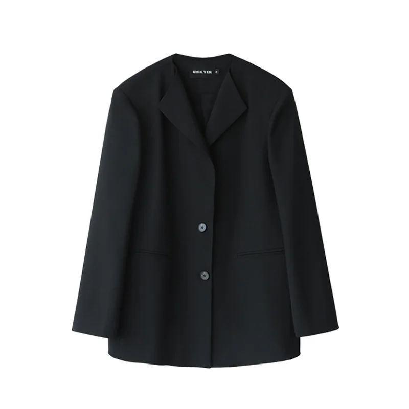 CHIC VEN  Women Blazer Single Button Casual Coat Solid  Waist Shorts Female Suit - £114.04 GBP