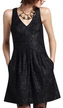 New Anthropologie Leifsdottir Embroidered Applique Sleeveless Black Dress - $28.50