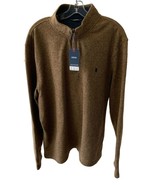 IZOD MENS LONG SLEEVE QUARTER ZIP COLLARED BROWN PULLOVER SWEATER NWT 2XL - £53.09 GBP