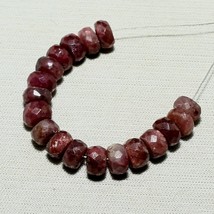 18pcs Natural Ruby Faceted Rondelle Beads Loose Gemstone 27.95cts Size 6mm - £9.41 GBP