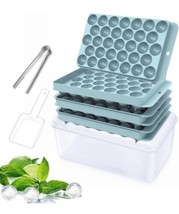 Round Ice Cube Tray 3 Pack Easy-Release Ice Cube Trays with Lid and Bin. 8X10 - £9.58 GBP