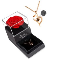 Preserved Real Rose with Necklace, Mothers Day, for - £63.58 GBP