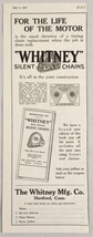 1926 Print Ad Whitney High Mileage Silent Chains Hartford,Connecticut - £10.99 GBP