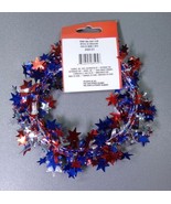 Darice Star Wire Garland 20 Ft Red Silver Blue Patriotic Americana Decor... - £5.49 GBP