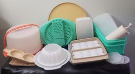 Various Vintage Tupperware Jello Mold Cake Carrier Shredder Pump Bottle Storage+ - £42.58 GBP