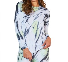 French Kyss marble wash long sleeve scoop neck tee in Lime - size XS - £39.75 GBP