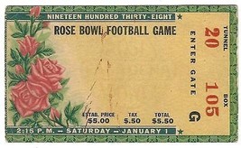 1938 Rose Bowl Game Ticket Stub Alabama Crimson tide California Golden B... - $179.09