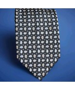 Jos A Bank 3.75x62” Extra Long Necktie Silk Black Paisley Geometric Pattern - £11.03 GBP