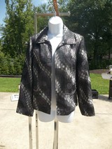 CHICOS FAB BLACK, GRAY, PURPLE PRINT JACKET 1 - $19.99