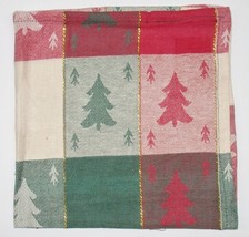 (6) Cotton Park Holiday Napkins Christmas Trees Red Green 18&quot; X 18&quot; Square New H - £20.76 GBP