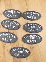 7 Cast Iron Please Close The Gate Plaque Sign *PAINT DEFECTS* Flea Marke... - €30,22 EUR