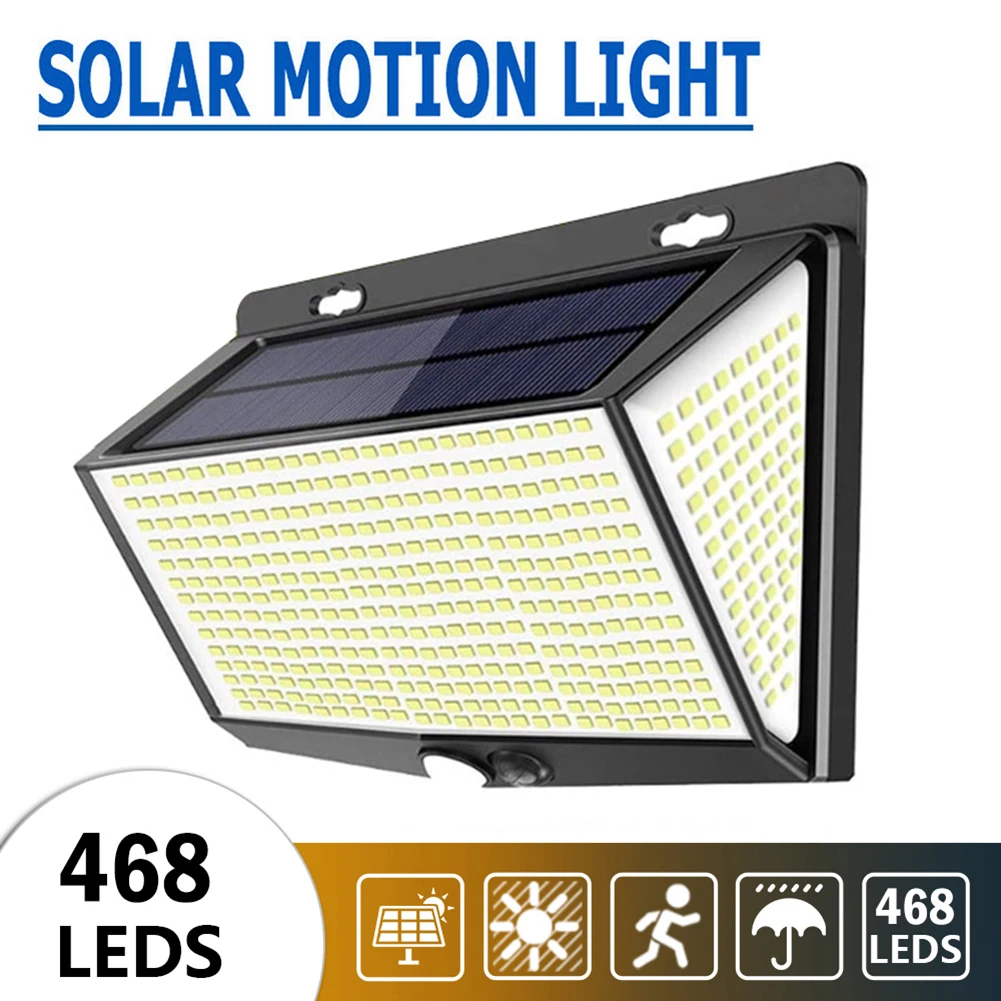 468 LED Solar Light Human Body Sensor 288 Solar Lamp IP65 Outdoor Light - £18.67 GBP