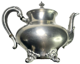 Antique Fancy Footed REED &amp; BARTON Regent 5600 Pewter Teapot 7.5in Tea P... - £31.35 GBP