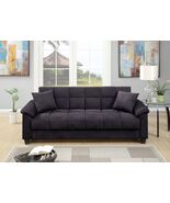 Contemporary Living Room Adjustable Sofa Ebony Microfiber Couch Plush St... - $1,893.78
