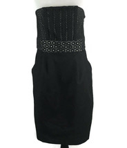 Ann Taylor Loft Dress Size 10 Black Eyelet Strapless Cocktail Party Dress - £14.49 GBP