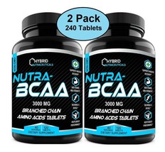 Nutra BCAAs Amino Acids, 3000mg Sugar Free Pre Workout without Ceatine, Non-G... - £28.81 GBP