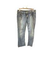 Silver Jeans Womens Size 33 Mitsu Bootcut Light Wash Distressed jeans - £23.52 GBP