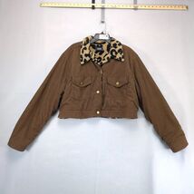 Cider Animal Print Fleece Lined Brown Corduroy Jacket Women&#39;s XL Brass B... - $39.21 CAD