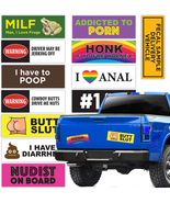 Funny Prank Magnet Bumper Sticker Best Sellers 12-Pack Magnetic Bumper D... - £18.87 GBP
