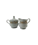 Carlion ROSEALYN Ceramic Creamer &amp; Sugar Bowl Floral Silver Trim 520 Japan - $277.05 MXN