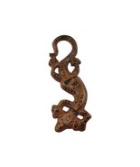 Hand Carved Gecko Lizard Painted Wooden Plaque Decoration Wall Hanging A... - $369.07 MXN