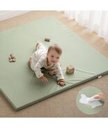 Blissful Diary Vegan Leather Baby Play Mat 50x50 Waterproof Light Green - $43.18 CAD