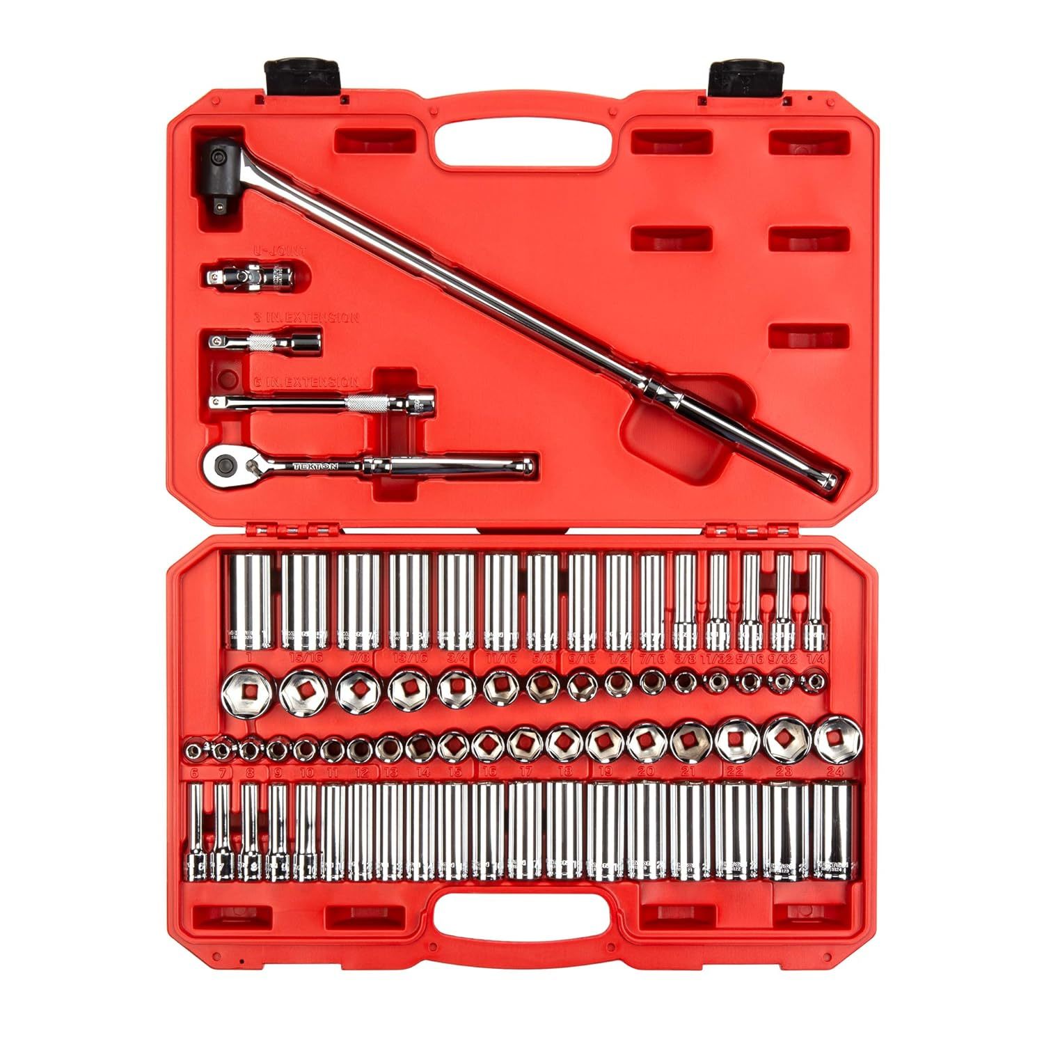 TEKTON 3/8 Inch Drive 6-Point Socket and Ratchet Set, 74-Piece (1/4-1 in., 6-24  - $262.19