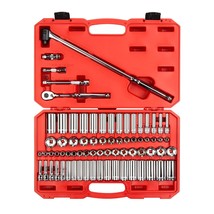TEKTON 3/8 Inch Drive 6-Point Socket and Ratchet Set, 74-Piece (1/4-1 in... - £215.78 GBP