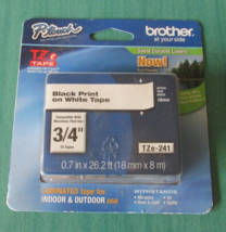 BROTHER P-TOUCH TAPE - TZe-241 - Laminated for Indoor &amp; Outdoor Use - NIP! - $12.99