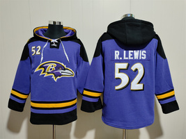 Ray Lewis Jersey Purple Lace-Up Pullover Hoodie - $47.40